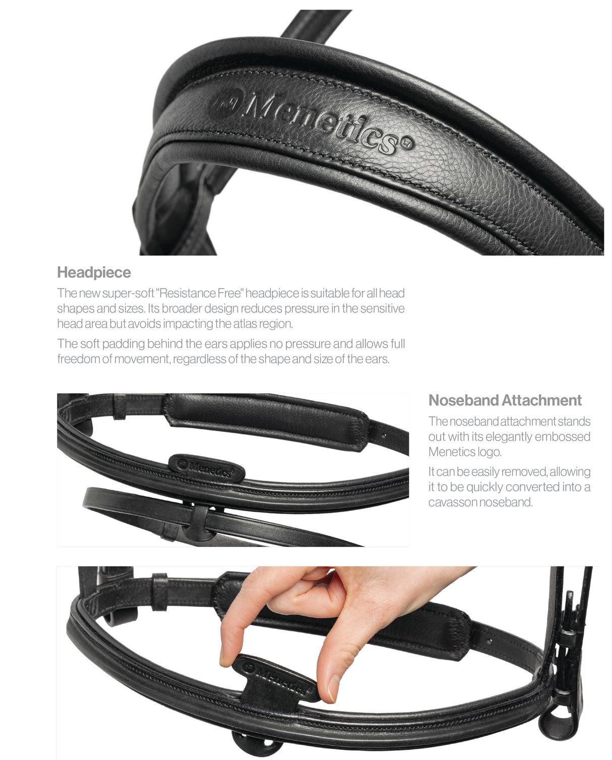 Menetics Flash Bridle Fancy Stitching