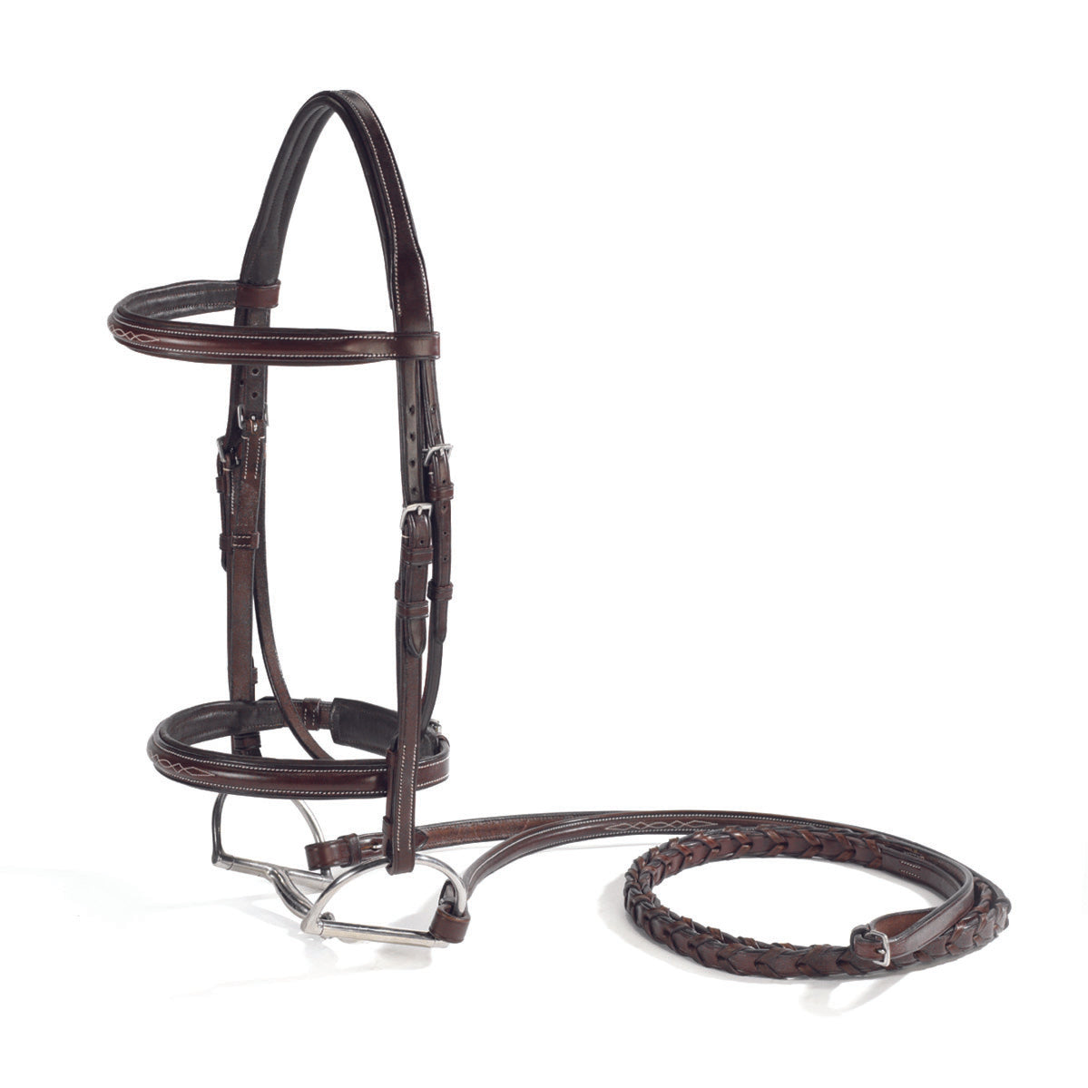Vespucci Fancy Raised Hunter Bridle, Brown, Oakbark