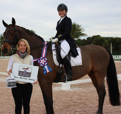 Yanina Woywitka, on Bakari, were the recipients of the World Equestrian Brands Tack Matters Award