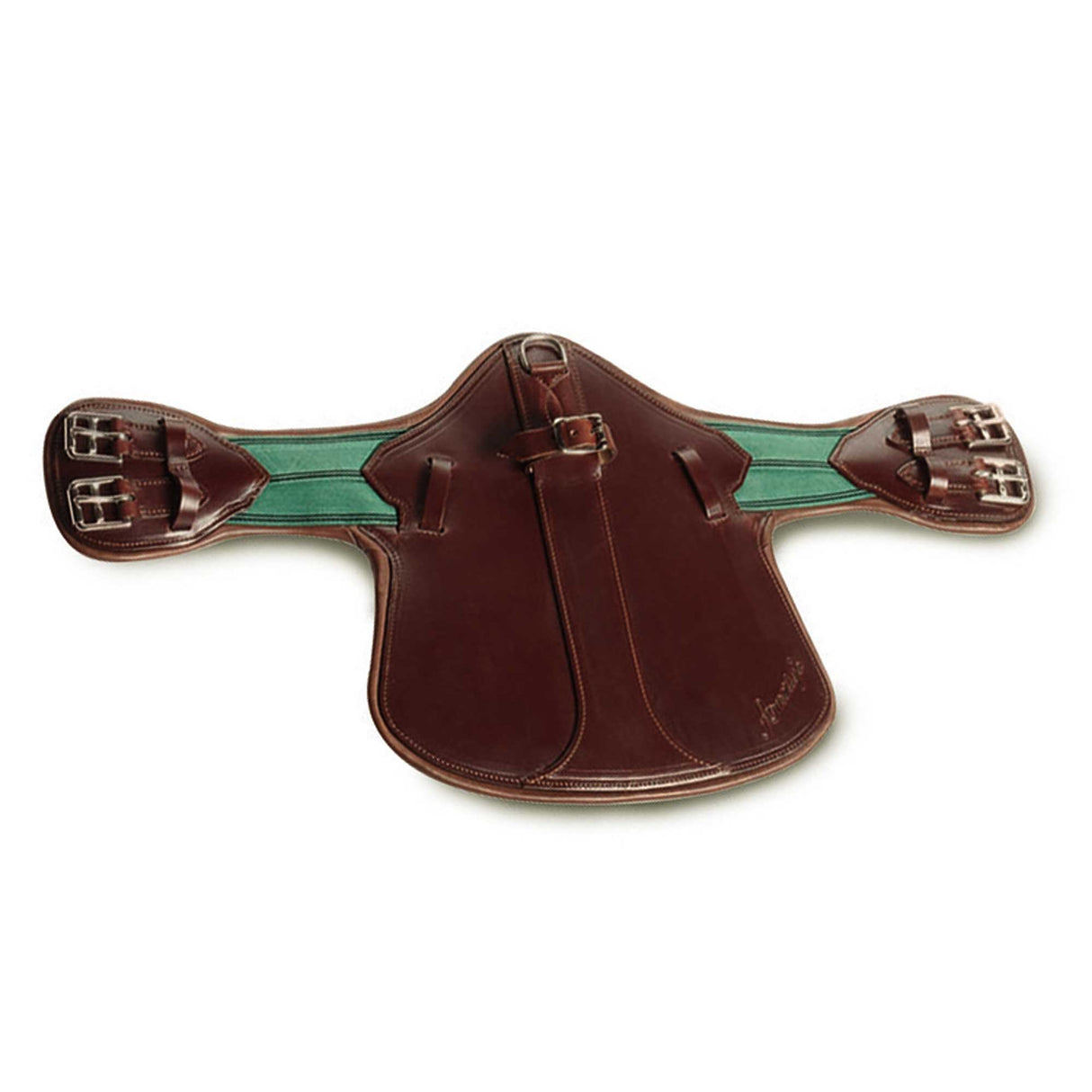 Stud Protector Event Girth with Leather, Brown, 24"