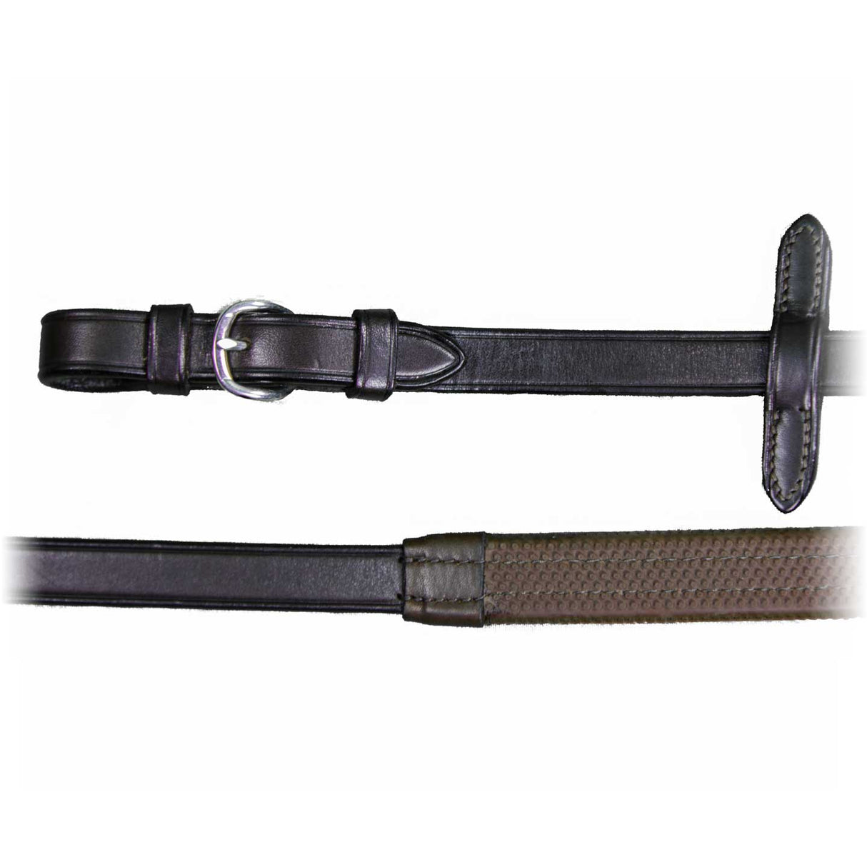 VSP Rubber Reins w/buckles: BROWN, 54”